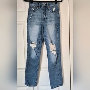 Madewell Perfect Vintage Jeans Distressed Light Wash High Rise Size 28